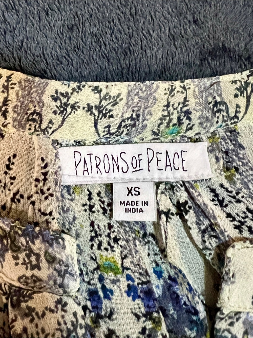 Patrons Of Peace Wms Sheer Floral Chiffon Long Sleeve Boho Peasant Top XS - Picture 8 of 13